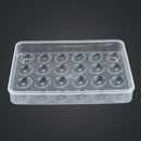 Covered Egg Holder for Refrigerator, 24 Eggs, Clear, Plastic:white