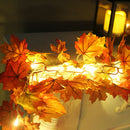 1.7M LED Lighted Fall Autumn Pumpkin Maple Leaves Garland Thanksgiving Decor AU