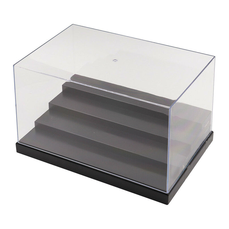 Anti-dust Arcylic 4-Step Display Case, Flat Glossy Base, Stackable Design, for