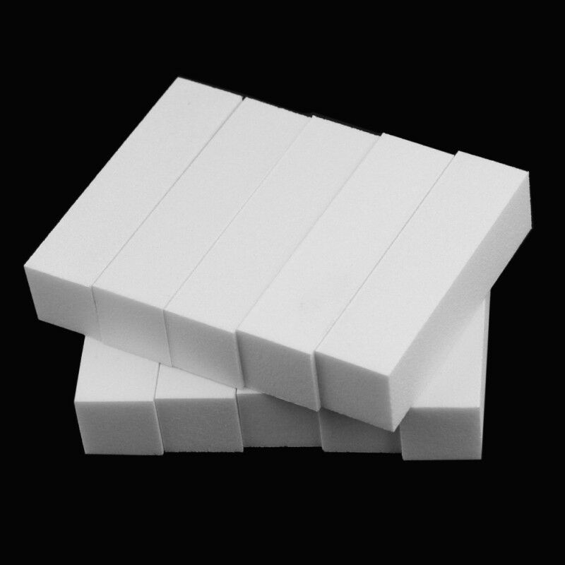 10x White Buffer Buffing Block Sanding Files Acrylic Nail Art Tips Manicure Tool