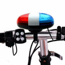6 LED Bike Police Front Light Warning Siren Cycling Electric Horn Bell