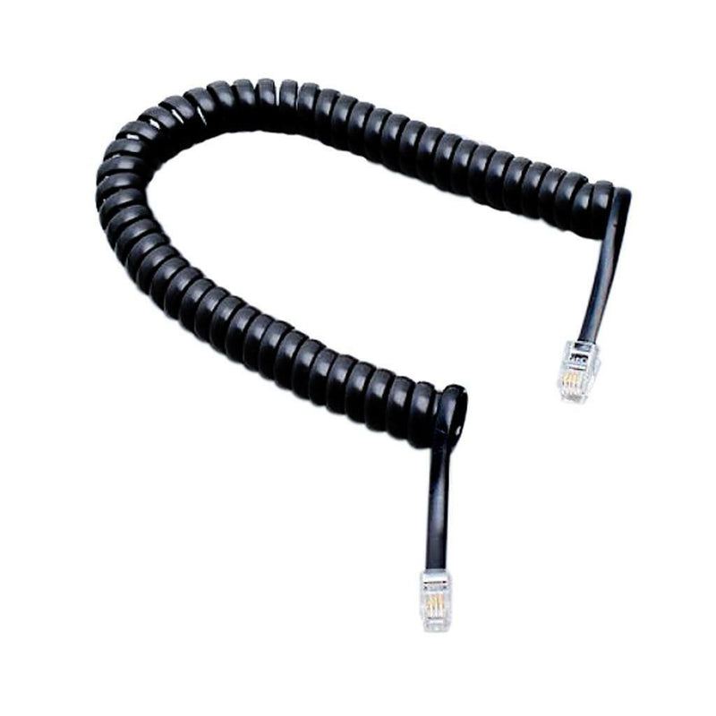 2x 2M RJ11 Male Telephone Extension Cable Coil Handset Cord Phone Line Black