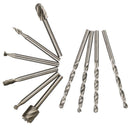 11Pcs Rotary Multi Drill Bits Horn Cover Cutting Guide HSS Router Set Attachment