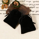 50 x Black flocking pouch Sliding Drawstring Bag for jewelry 7 x 9 cm