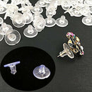 100pcs Silicone Earring Backs Clear Soft Rubber Ear Stud Blocked Stoppers 10mm