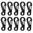 10pcs Alloy Hanging Buckle Carabiner Clip Snap Spring Hook Keychain Black