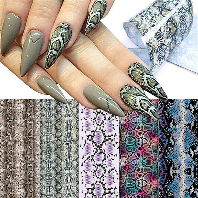 Nail Foils Colorful Serpentine Nail Art Transfer Stickers Decals DIY Manicure H7