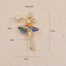 Gymnastics Girl Brooches for Women Cute Enamel Ballet Dancing Pin Bijouteri S6P5
