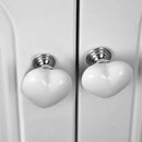 1pc Heart Shape Furniture Cabinet Cupboard Drawer Ceramic Handle Pull Knob  M7T9