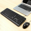 Warwolf Wired USB Keyboard & Mouse Set Plug Play for Desktop Computer Laptop