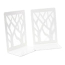 1Pair Contemporary Mat Simple Metal Bookends Book Ends White