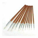 12X Wooden Paint Acrylic Watercolor Oil Painting Artists Tool Brushes New