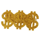 3x US Dollar Signs Glasses Ring Necklace Costume Big Daddy Pimp Fancy Dress