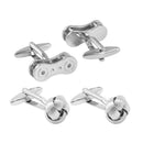 2Pairs Cuff Bicycle Bike Chain Cyclist & Kont Punk French Shirt Cufflinks