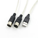 2m MIDI Cable to USB IN-OUT Converter PC to Keyboard Music Adapter Cord