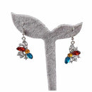 Women Alloy and Crystal Butterfly Necklace and Earring Set 40+7cm Multicolo