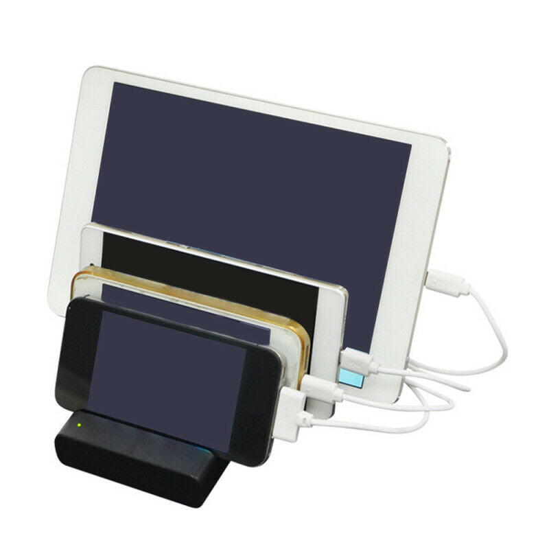 USB Charging Station 4 Port Dock Stand Desktop Multi Charger For Phone Tablet PC