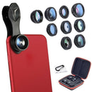 Apexel Phone Lens Kit Universal 10 In 1 Fisheye Wide Angle Macro Lens Cpl F