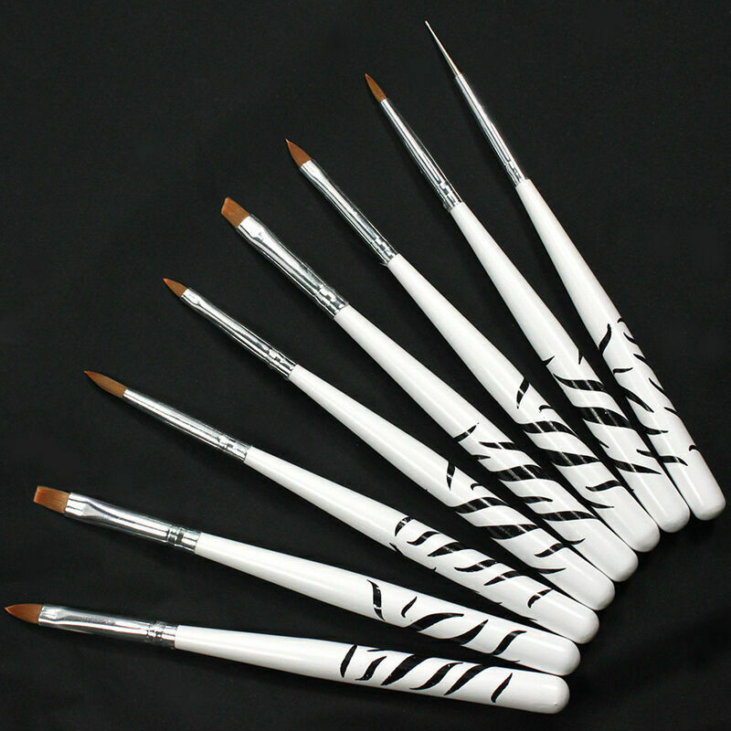 8 Pcs Nail Art Design Brush Dotting Painting Pen Set Acrylic Drawing Liner O6D2