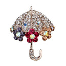 1X Fashion Personality Umbrella Design Women's Christmas Brooch Pin Rhinest X6G7