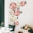 Pink Peony Flower Wall Stickers Romantic Home Decor for Bedroom Living RoomB Ew