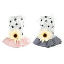 Set of 2 Cotton Puppy Dog Dress, Thin Cute Floral Princess Tutu Skirt for Small