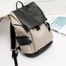 Laptop Backpack Men'S Pu Leather Backpack Casual Youth Large Capacity Trave