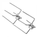 2Pcs Bbq Forks Iron Chrome Platingrotisserie Forks Spit Charcoal Chicken Gr U4N9