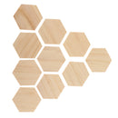 10pcs Hexagon Shaped Wooden Embellishments Wood Slice for Art Crafts 90x78mm