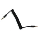 3.5mm Male to Male Jack 4 Pole Extension Aux Audio Coiled Spiral Cable 1.5M P5W2