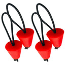 4pcs Kayak Scupper Plug Kit Canoe Fishing Boat Drain Holes Stopper w/ Cord Red