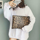 Leopard Print Wristlet Clutch Women Wallet Leather Coin Purse (Light Brown) SN9F