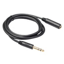 1.8m 6.35mm Audio Extension Cable 1/4 Male to Female TRS Stereo for Mixer A