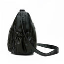 Solid Women Messenger Washed PU Leather Crossbody Bags Shoulder Handbags A