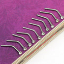 10Pcs 316L Surgical Steel Rhinestone Nose Bone Ring Stud Body Piercing Xmas Gift