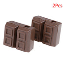 2Pcs creative chocolate plastic pencil sharpener with eraser writing statione OZ