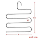 5 Pcs Pants Hangers Trousers S-type Stainless Steel 5 Layers Space Saver Cl Y2D3