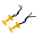 4 Pair of Plastic Bodyboard Surfboard Leash Plugs with Cord - 50mm Thickness