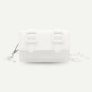 Mini Shoulder Bags Candy Color Purse Women PU Crossbody Handbag (White)