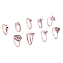 9x/set  Lady Rhinestone Rings Water Drop Hollow Carved Women Rings Bohemian Hot!
