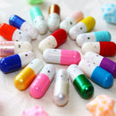 50X Message in a Bottle Capsule Letter Cute Love Friendship Half Color Pills Qp
