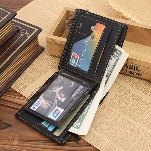 Mens Leather Bifold Wallet Credit/ID Card Receipt Holder Coin Purse #gib