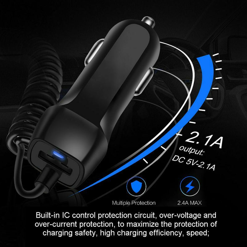 Auto Fast Charging Car Charger with Retractable Cable Phone Charger USB Wit J5Y8