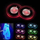 2Pcs 7Color LED Cup Holder Bottom Pad Light Cover Trim Atmosphere Lamp Universal
