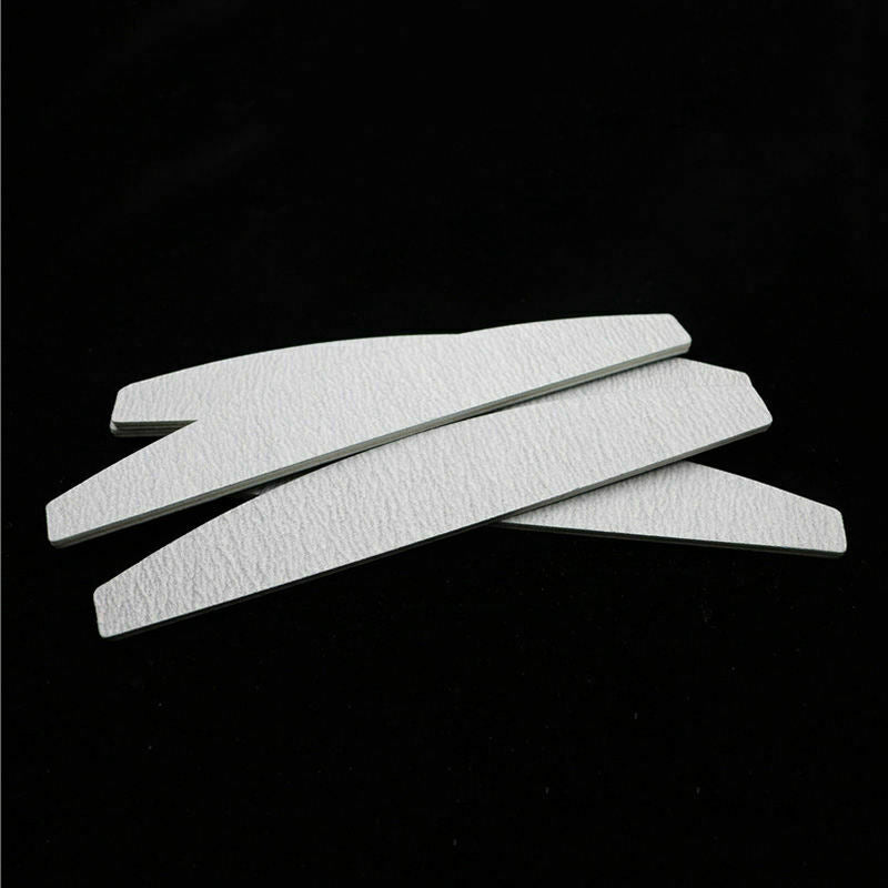 Nail files, D shape, double sided, gray white, 10 pieces O4M3