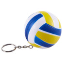 Yellow White Blue 6cm Dia Volleyball Decor Link Chain Keyring