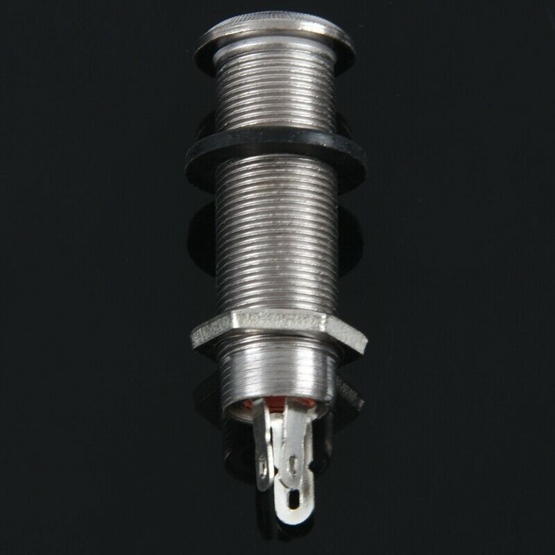 Electric Guitar Jack Chrome Threaded Cylinder Output Input Jack Plug Socket
