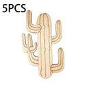 5PCS/Set Craft Prop Shape Decoration Cactus Scene Innovative Home Wooden 7W69