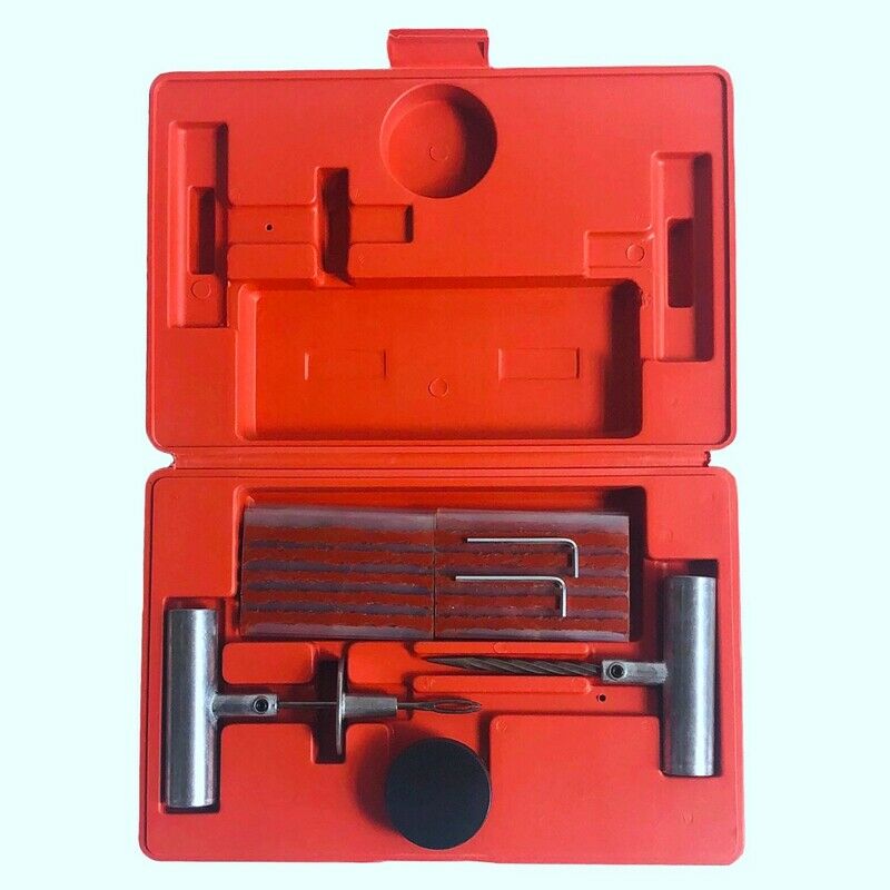 56Pc Tire Repair Kit Diy Flat Tire Repair Car Truck Motorcycle Home Plug Pa Y1D6