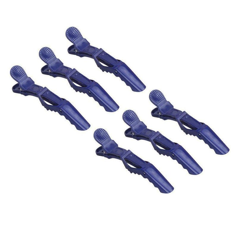 6Pcs Hair Styling Sectioning Clips Dyeing Cutting Alligator Clips Blue